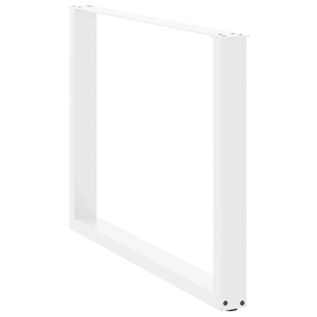Noge za blagovaonski stol U-oblik 2 kom Bijele 100 x (72-73) cm Čelik
