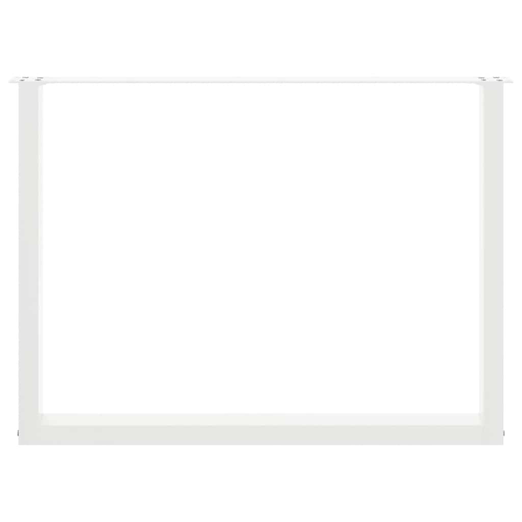 Noge za blagovaonski stol U-oblik 2 kom Bijele 100 x (72-73) cm Čelik