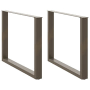 Noge za blagovaonski stol U-oblik 2 kom Prirodni čelik 100 x (72-73) cm Čelik