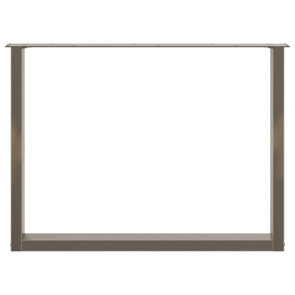 Noge za blagovaonski stol U-oblik 2 kom Prirodni čelik 100 x (72-73) cm Čelik