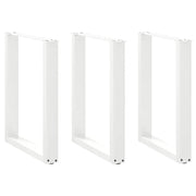 Noge za blagovaonski stol U-oblik 3 kom Bijele 70 x (72-73) cm Čelik