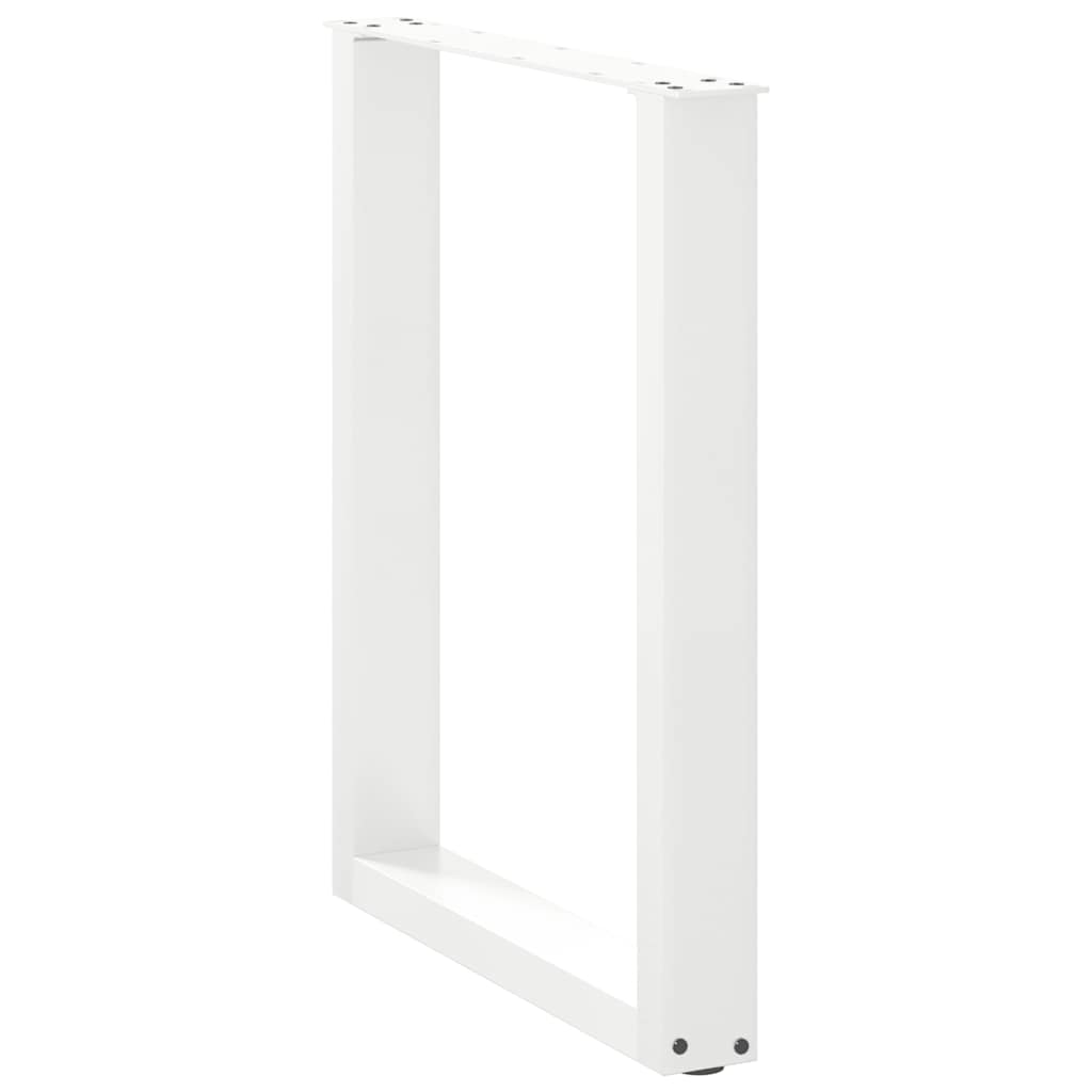 Noge za blagovaonski stol U-oblik 3 kom Bijele 70 x (72-73) cm Čelik