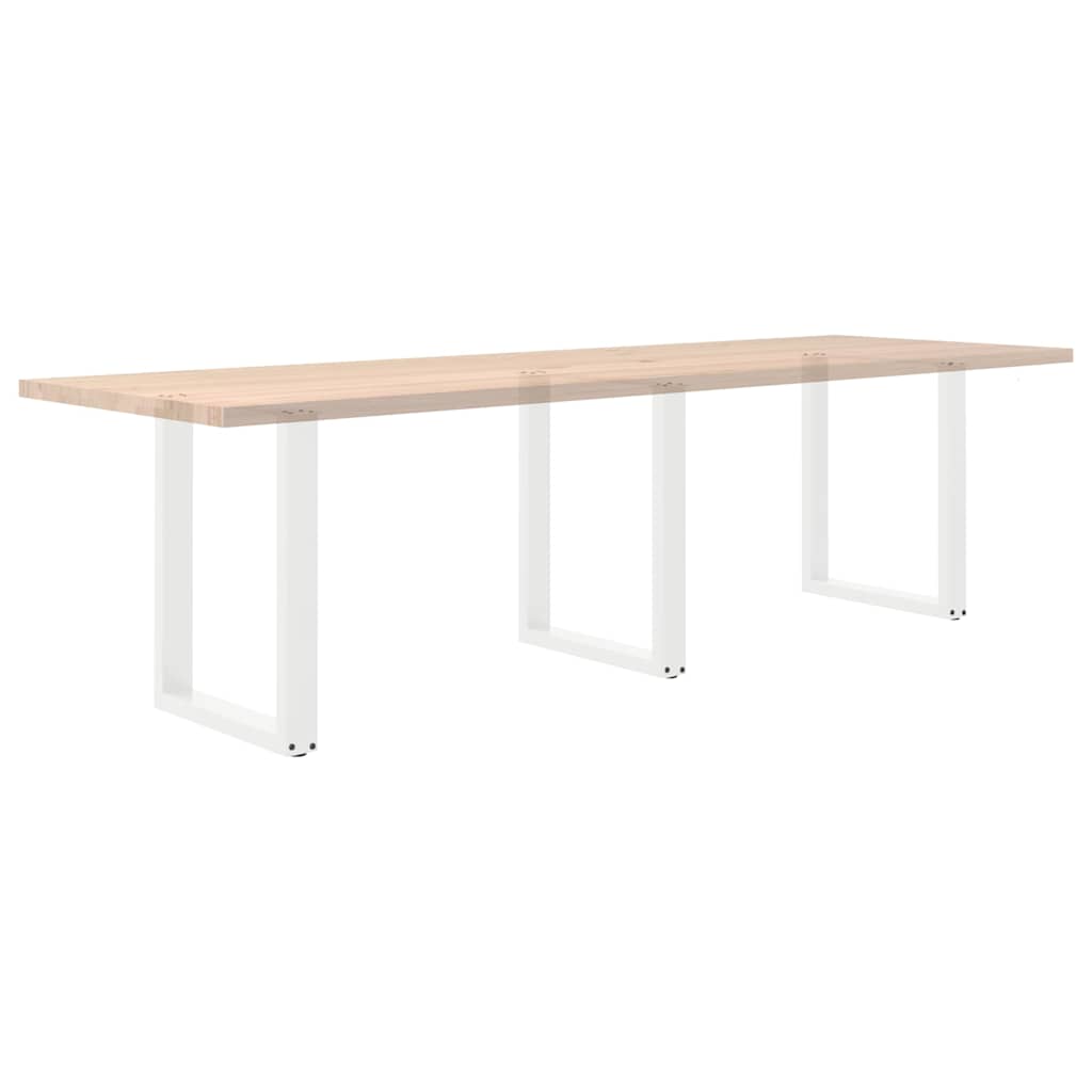 Noge za blagovaonski stol U-oblik 3 kom Bijele 70 x (72-73) cm Čelik