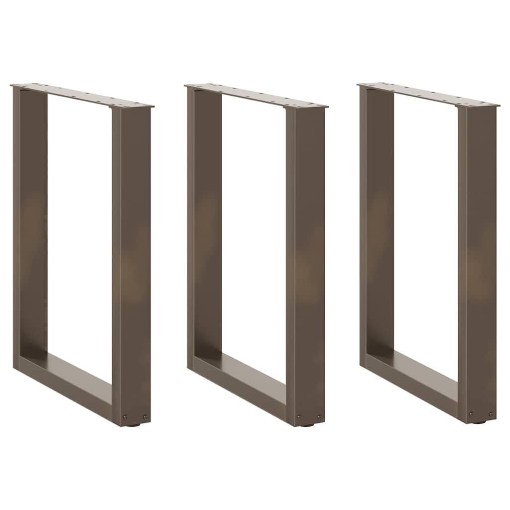 Noge za blagovaonski stol U-oblik 3 kom Prirodni čelik 70 x (72-73) cm Čelik