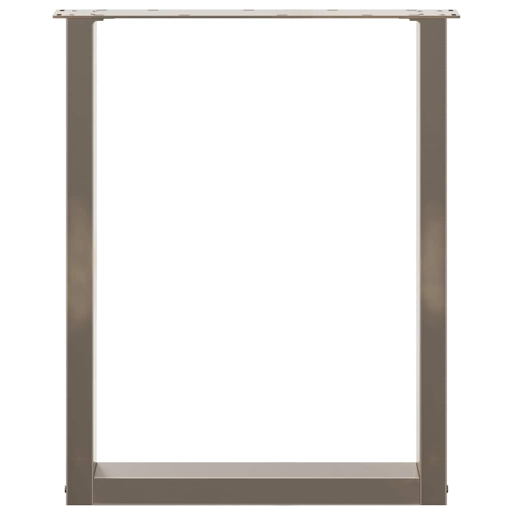 Noge za blagovaonski stol U-oblik 3 kom Prirodni čelik 70 x (72-73) cm Čelik