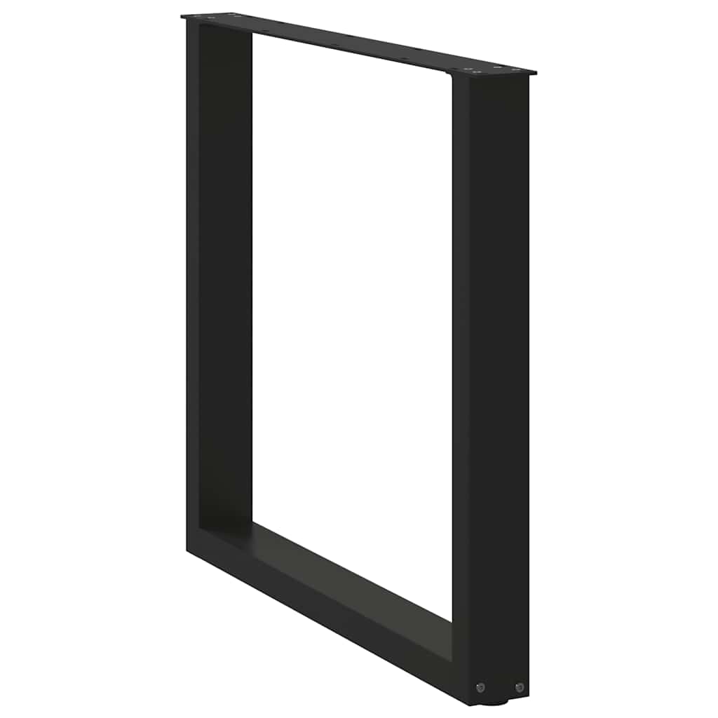 Noge za blagovaonski stol U-oblik 3 kom Crne 80 x (72-73) cm Čelik