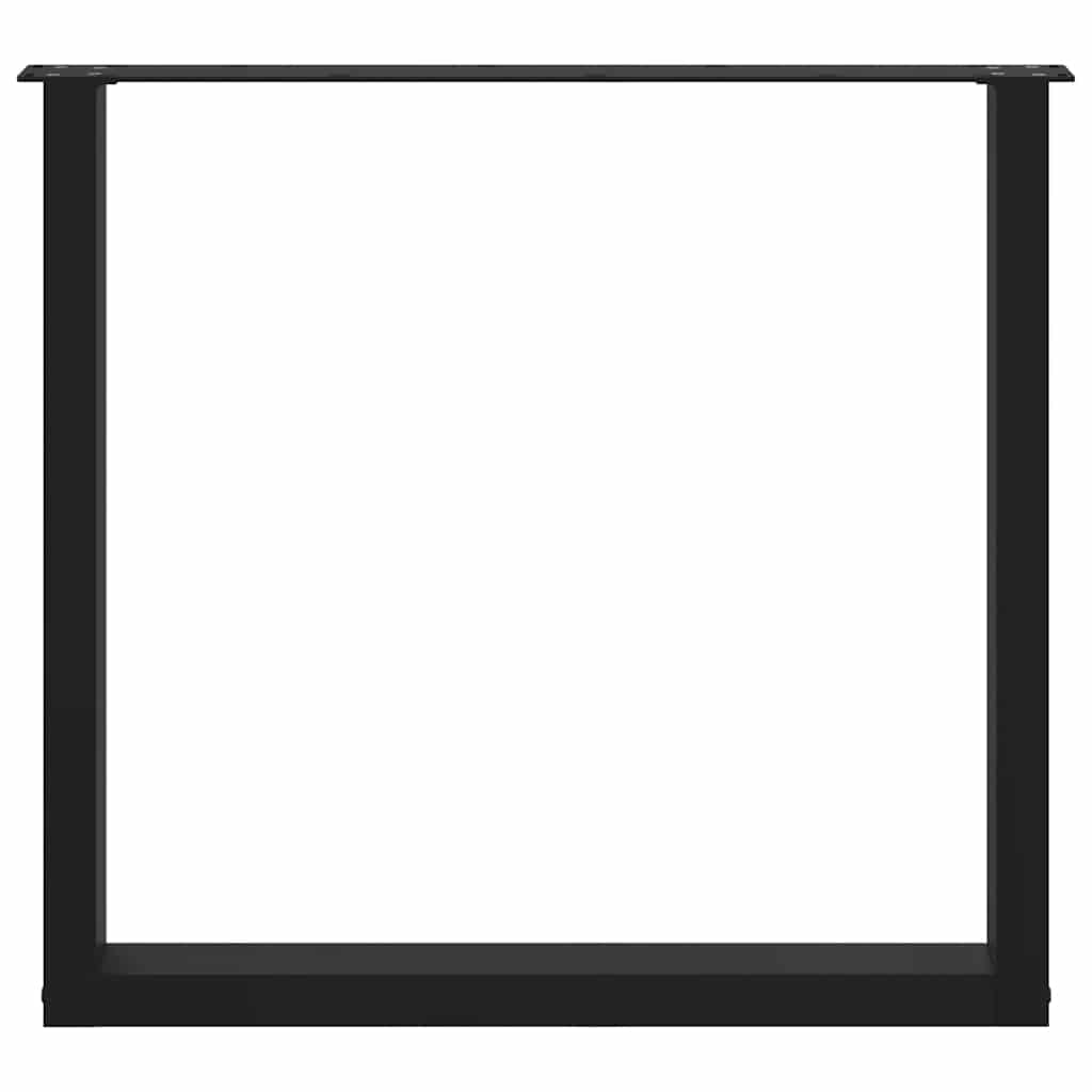 Noge za blagovaonski stol U-oblik 3 kom Crne 80 x (72-73) cm Čelik