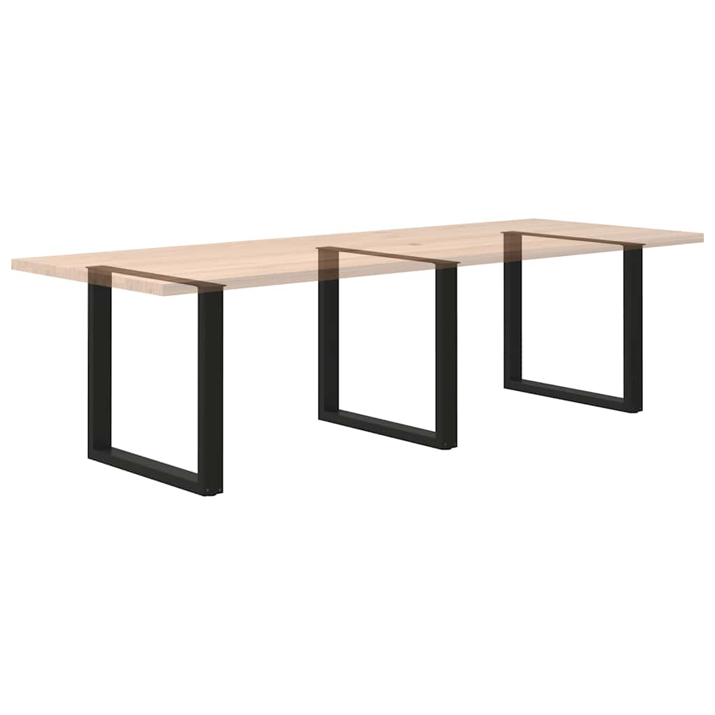Noge za blagovaonski stol U-oblik 3 kom Crne 80 x (72-73) cm Čelik