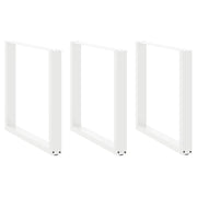 Noge za blagovaonski stol U-oblik 3 kom Bijele 80 x (72-73) cm Čelik