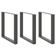 Noge za blagovaonski stol U-oblik 3 kom antracit 80 x (72-73) cm čelik