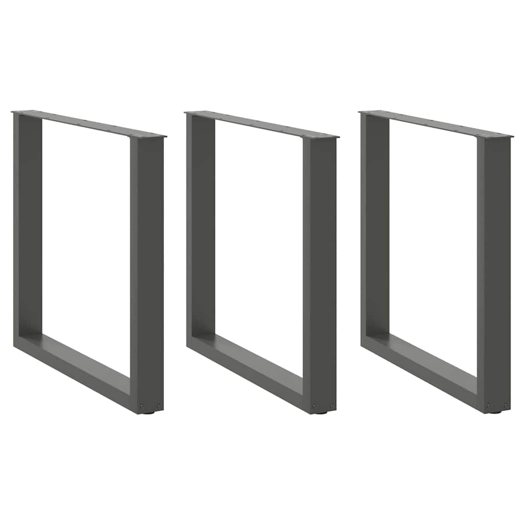 Noge za blagovaonski stol U-oblik 3 kom antracit 80 x (72-73) cm čelik