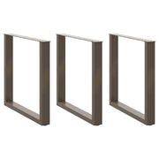 Noge za blagovaonski stol U-oblik 3 kom Prirodni čelik 80 x (72-73) cm Čelik