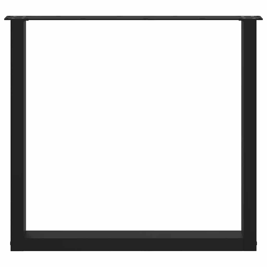 Noge za blagovaonski stol U-oblik 3 kom Crne 90 x (72-73) cm Čelik