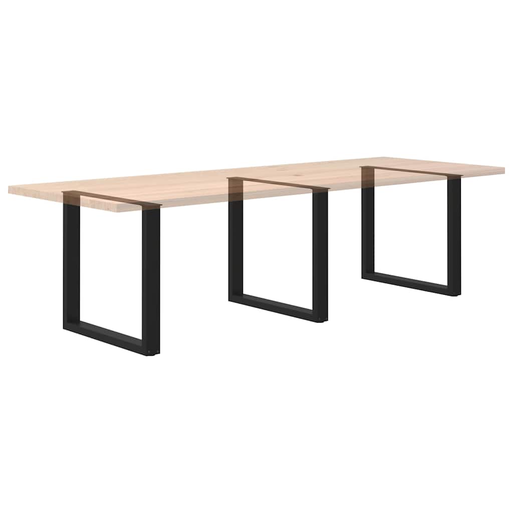 Noge za blagovaonski stol U-oblik 3 kom Crne 90 x (72-73) cm Čelik