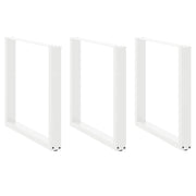 Noge za blagovaonski stol U-oblik 3 kom Bijele 90 x (72-73) cm Čelik