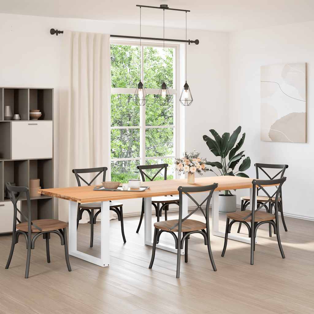 Noge za blagovaonski stol U-oblik 3 kom Bijele 90 x (72-73) cm Čelik