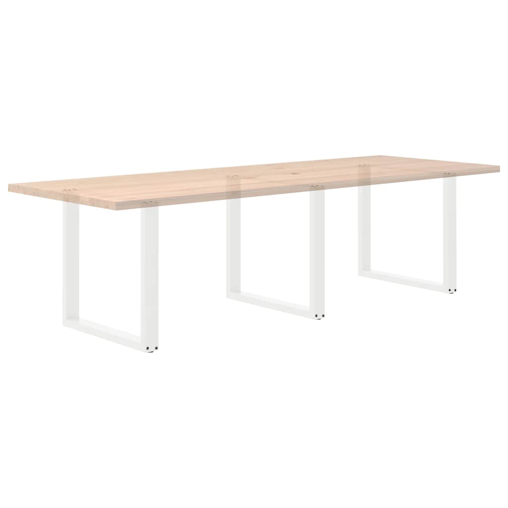 Noge za blagovaonski stol U-oblik 3 kom Bijele 90 x (72-73) cm Čelik
