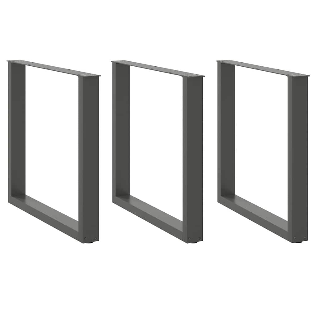 Noge za blagovaonski stol U-oblik 3 kom antracit 90 x (72-73) cm čelik