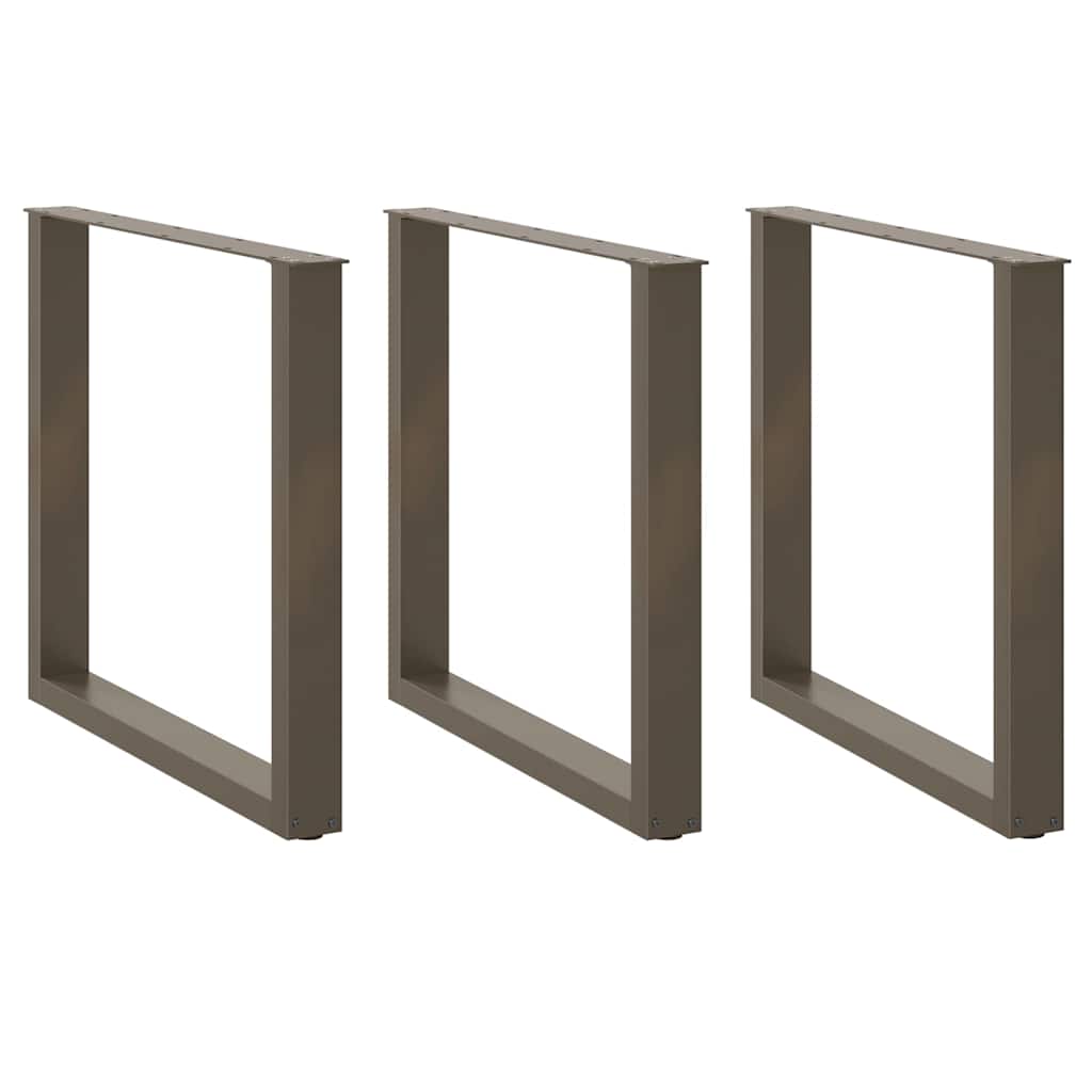 Noge za blagovaonski stol U-oblik 3 kom Prirodni čelik 90 x (72-73) cm Čelik