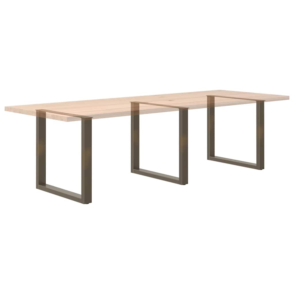 Noge za blagovaonski stol U-oblik 3 kom Prirodni čelik 90 x (72-73) cm Čelik