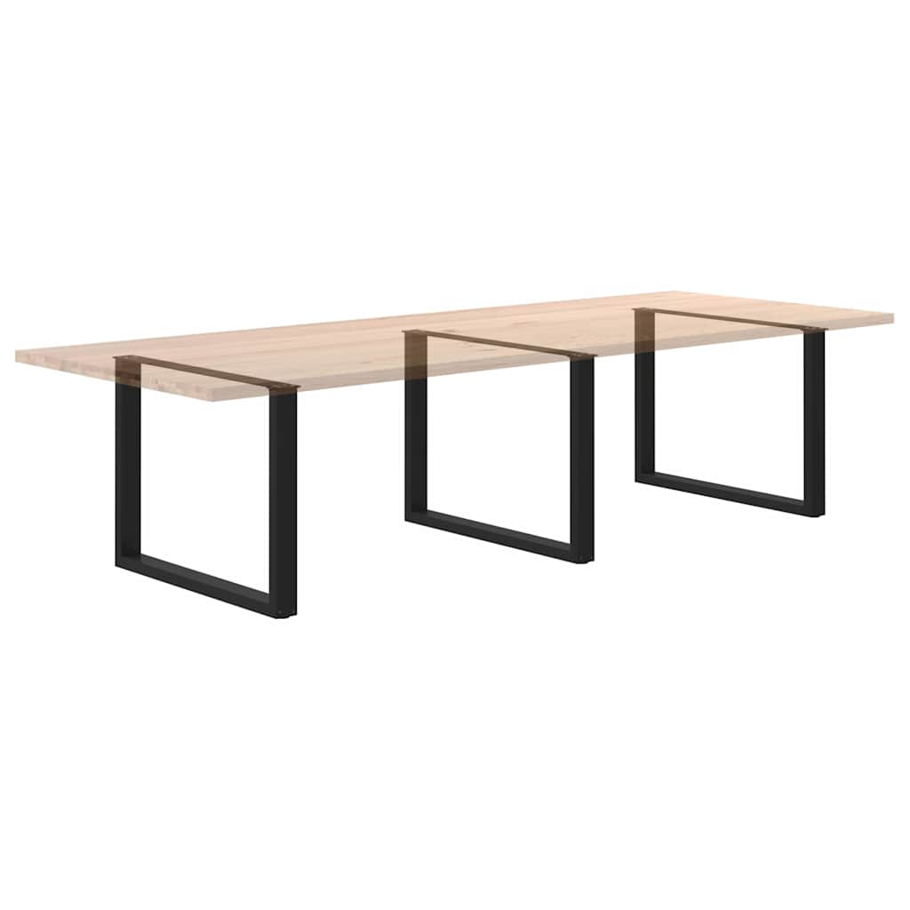Noge za blagovaonski stol U-oblik 3 kom Crne 100 x (72-73) cm Čelik