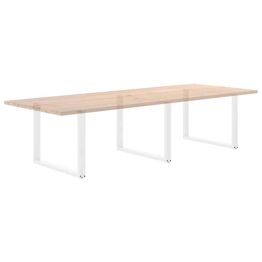 Noge za blagovaonski stol U-oblik 3 kom Bijele 100 x (72-73) cm Čelik