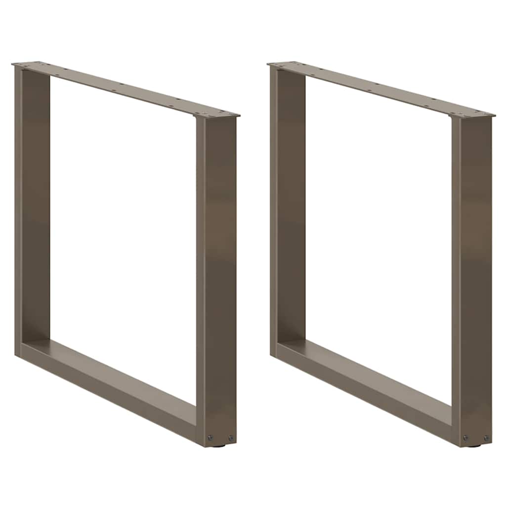 Noge za blagovaonski stol U-oblik 3 kom Prirodni čelik 100 x (72-73) cm Čelik