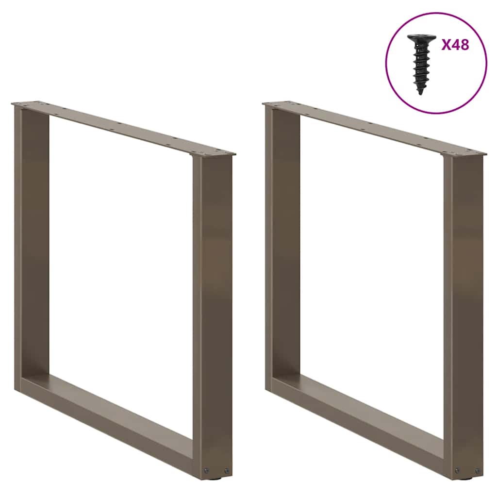 Noge za blagovaonski stol U-oblik 3 kom Prirodni čelik 100 x (72-73) cm Čelik