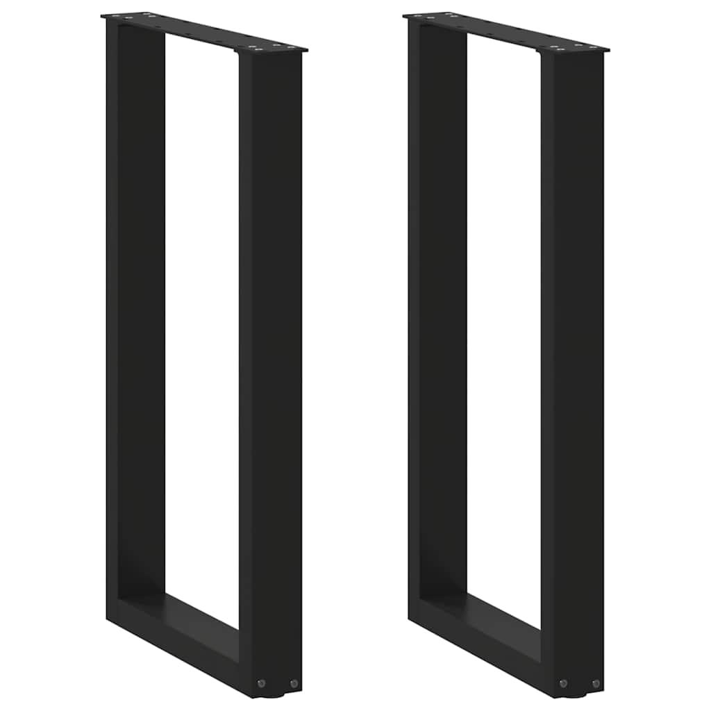 Noge za barski stol U-oblika 2 kom Crne 40 x (90-91) cm Čelik