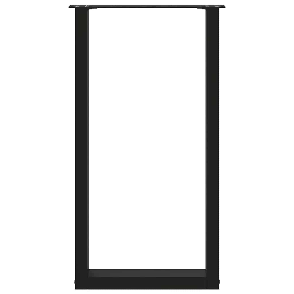 Noge za barski stol U-oblika 2 kom Crne 40 x (90-91) cm Čelik