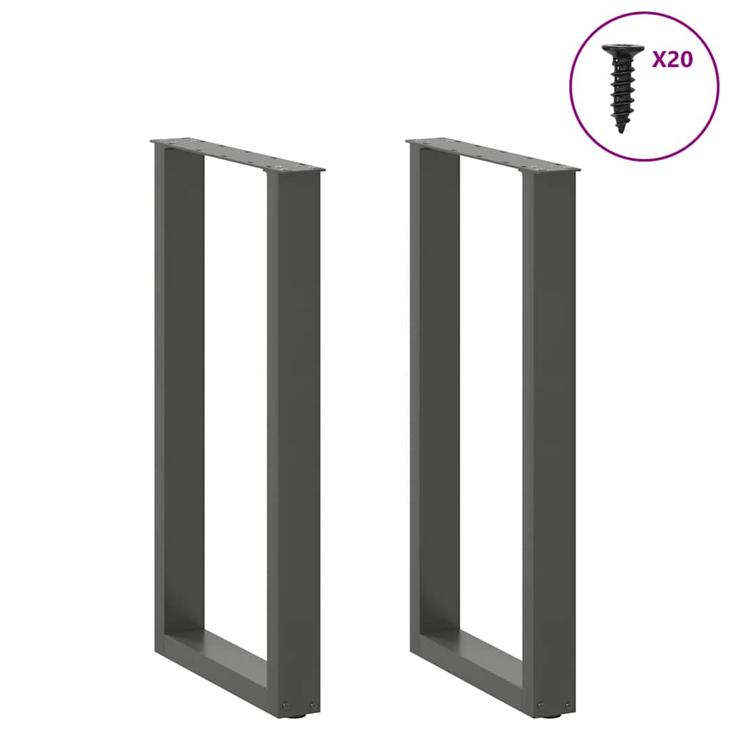 Noge za barski stol U-oblika 2 kom antracit 40 x (90-91) cm čelik