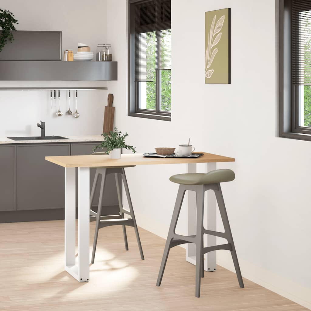 Noge za barski stol U-oblika 2 kom Bijele 50 x (90-91) cm Čelik