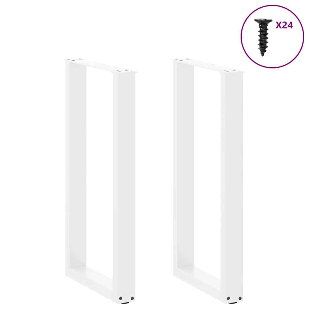Noge za barski stol U-oblika 2 kom Bijele 50 x (90-91) cm Čelik