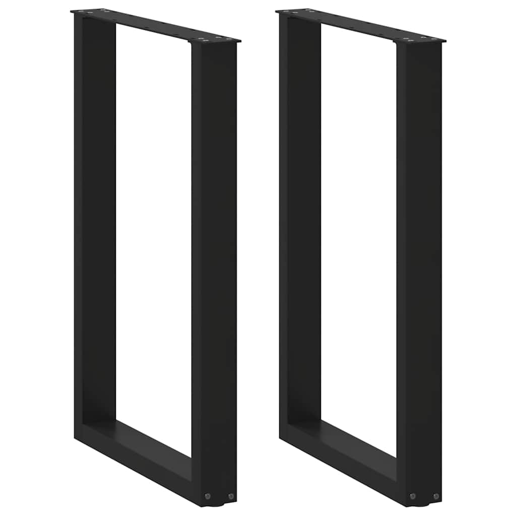 Noge za barski stol U-oblika 2 kom Crne 60 x (90-91) cm Čelik