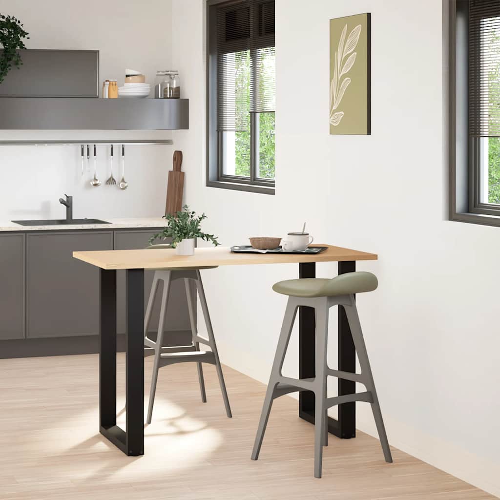 Noge za barski stol U-oblika 2 kom Crne 60 x (90-91) cm Čelik