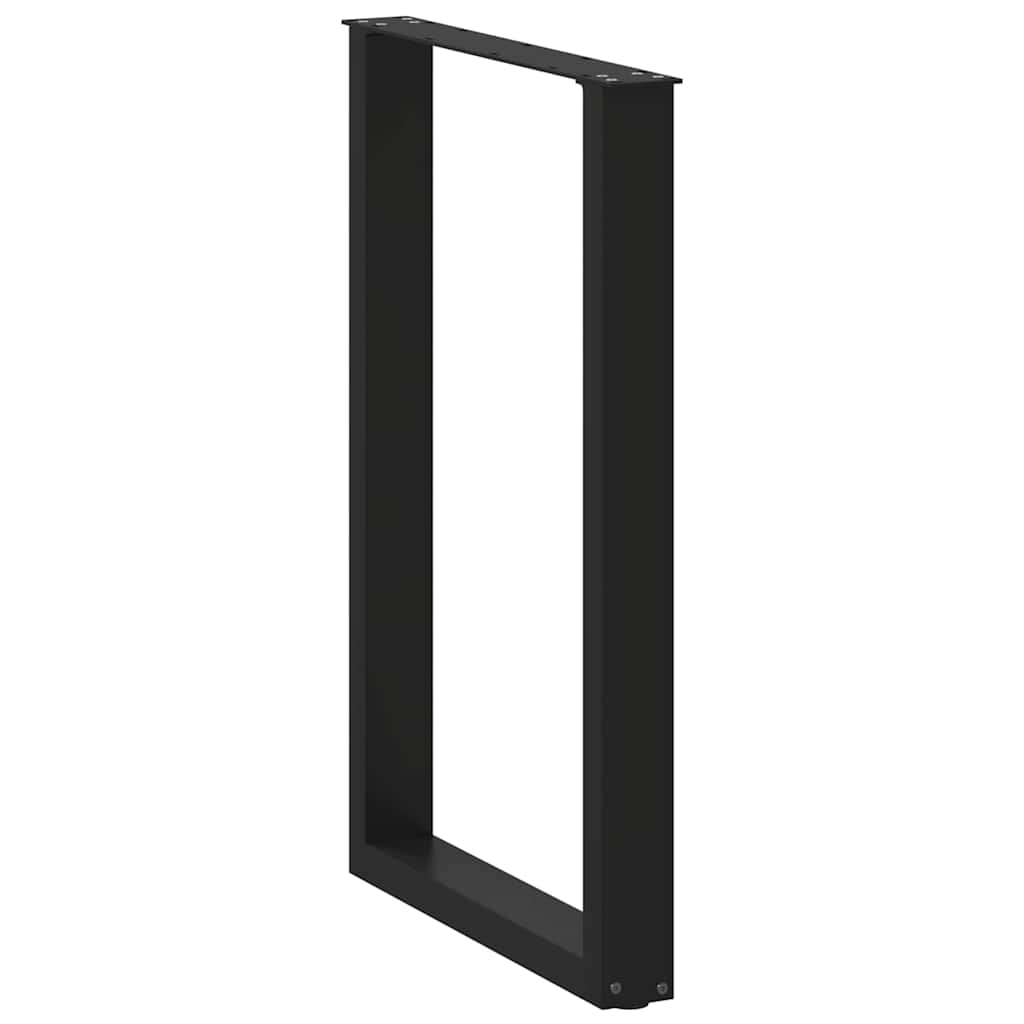Noge za barski stol U-oblika 2 kom Crne 60 x (90-91) cm Čelik