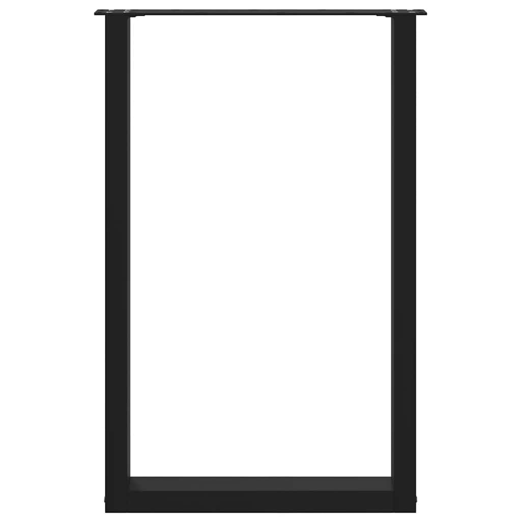 Noge za barski stol U-oblika 2 kom Crne 60 x (90-91) cm Čelik