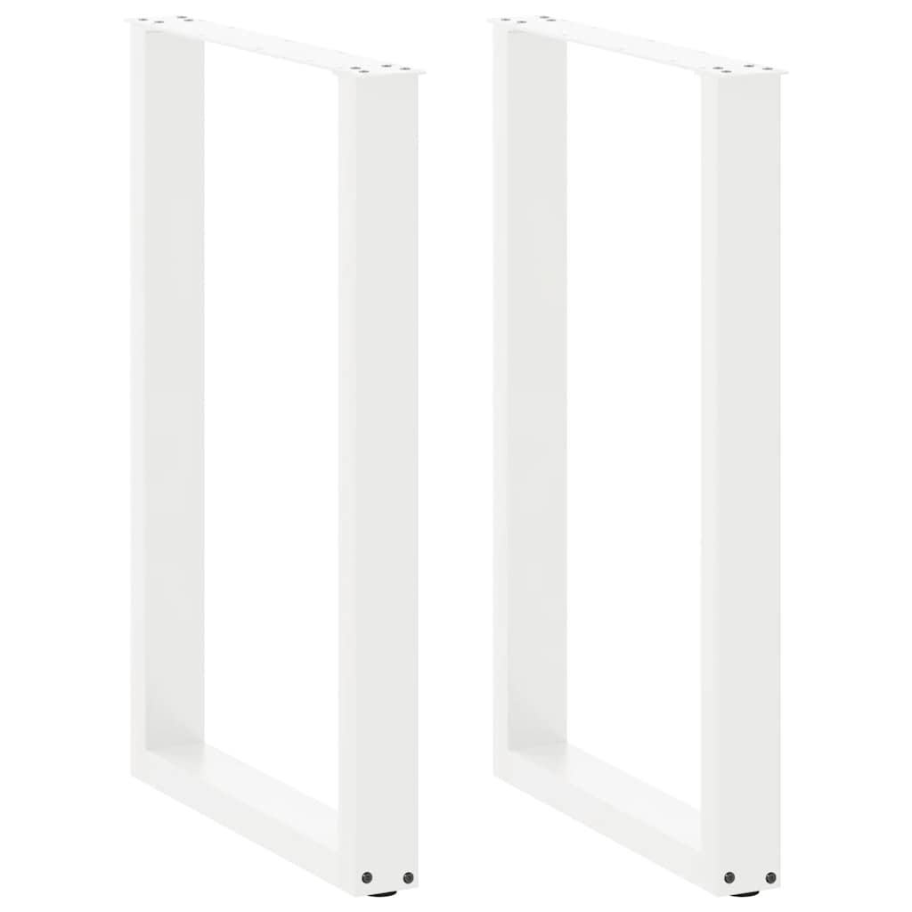 Noge za barski stol U-oblika 2 kom Bijele 60 x (90-91) cm Čelik