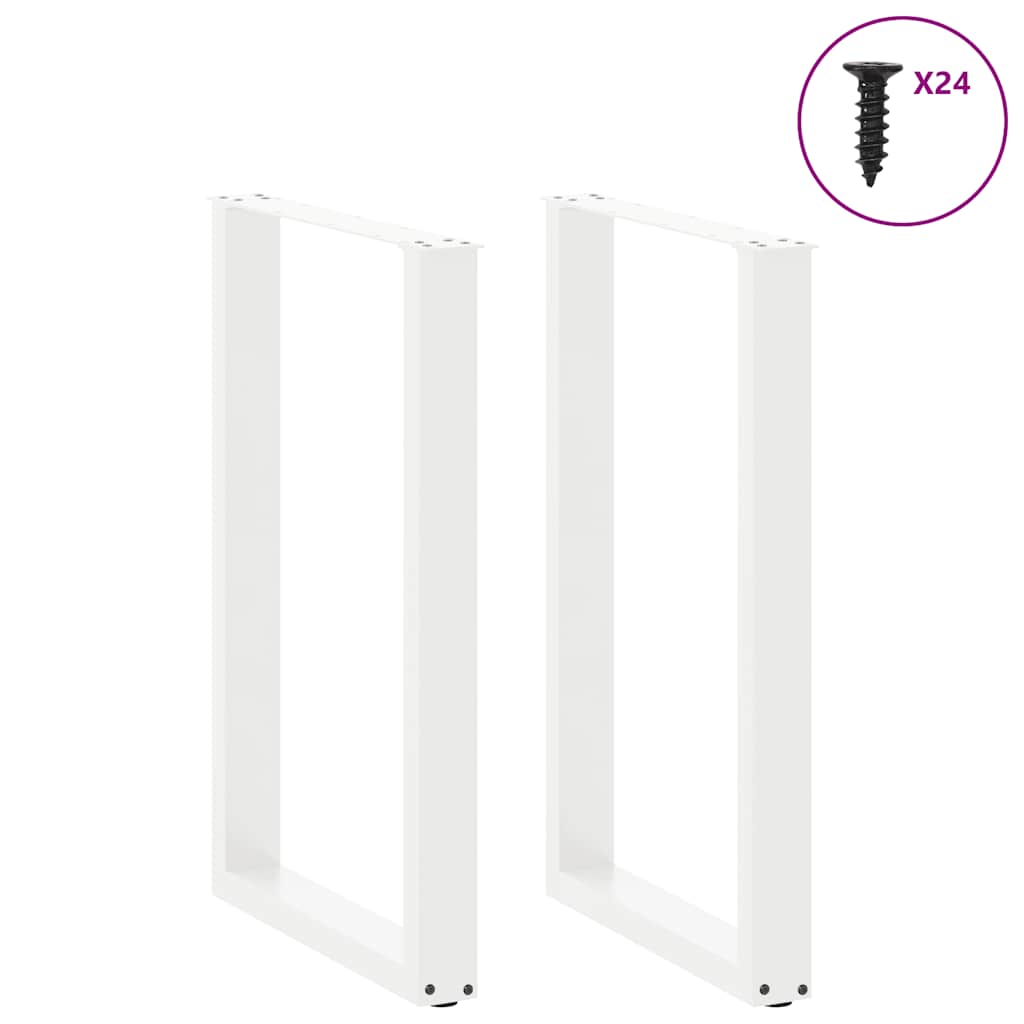 Noge za barski stol U-oblika 2 kom Bijele 60 x (90-91) cm Čelik