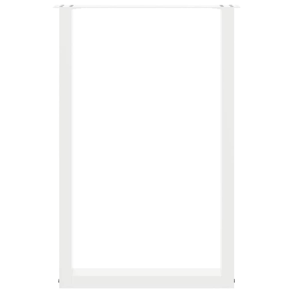 Noge za barski stol U-oblika 2 kom Bijele 60 x (90-91) cm Čelik