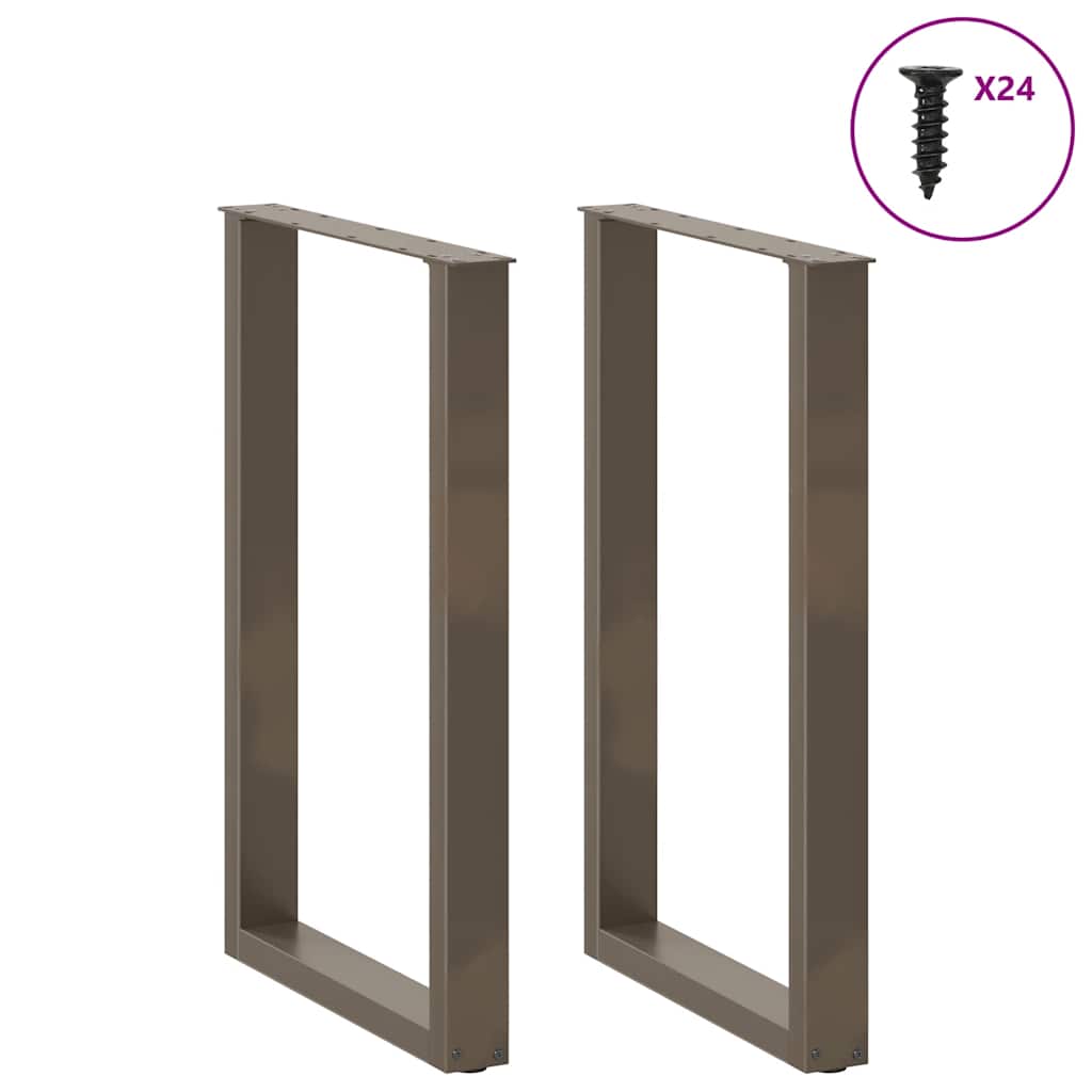Noge za barski stol U-oblik 2 kom Prirodni čelik 60 x (90-91) cm Čelik
