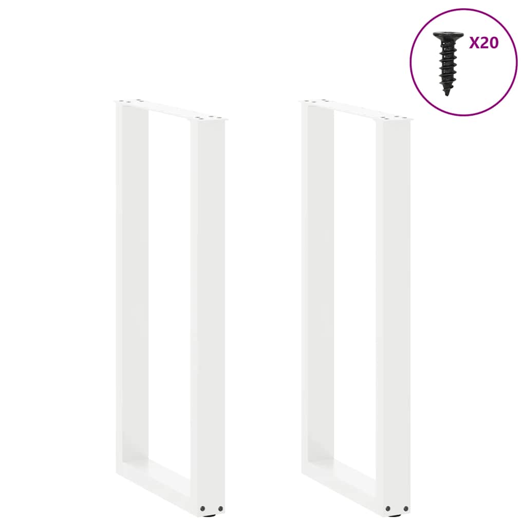 Noge za barski stol U-oblika 2 kom Bijele 40 x (100-101) cm Čelik