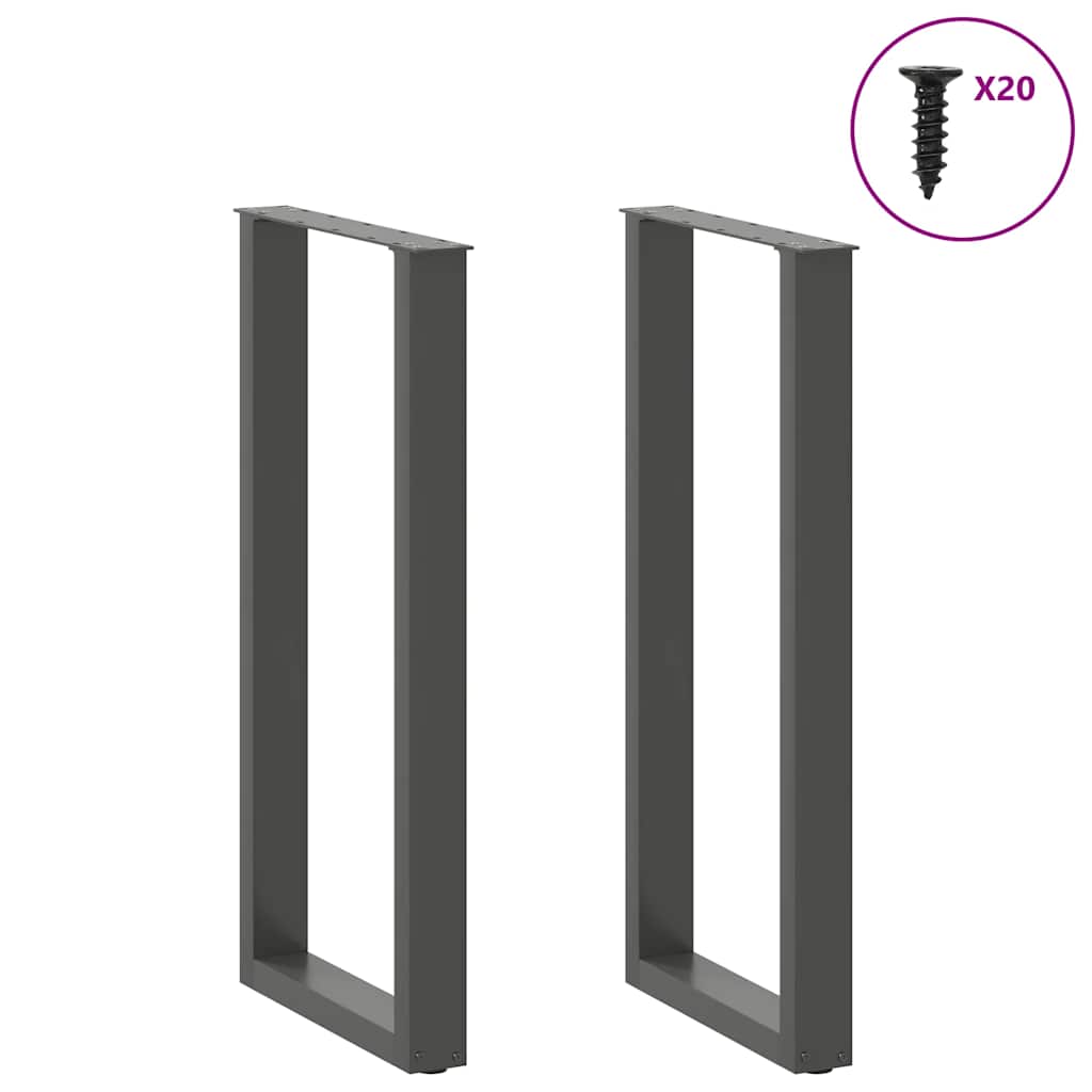 Noge za barski stol U-oblika 2 kom antracit 40 x (100-101) cm čelik