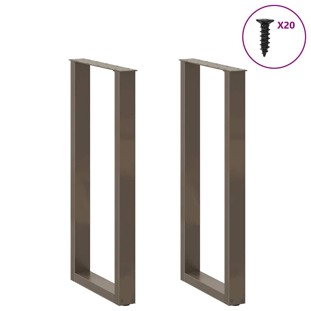 Noge za barski stol U-oblik 2 kom Prirodni čelik 40 x (100-101) cm Čelik