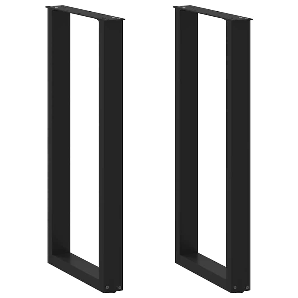 Noge za barski stol U-oblika 2 kom Crne 50 x (100-101) cm Čelik