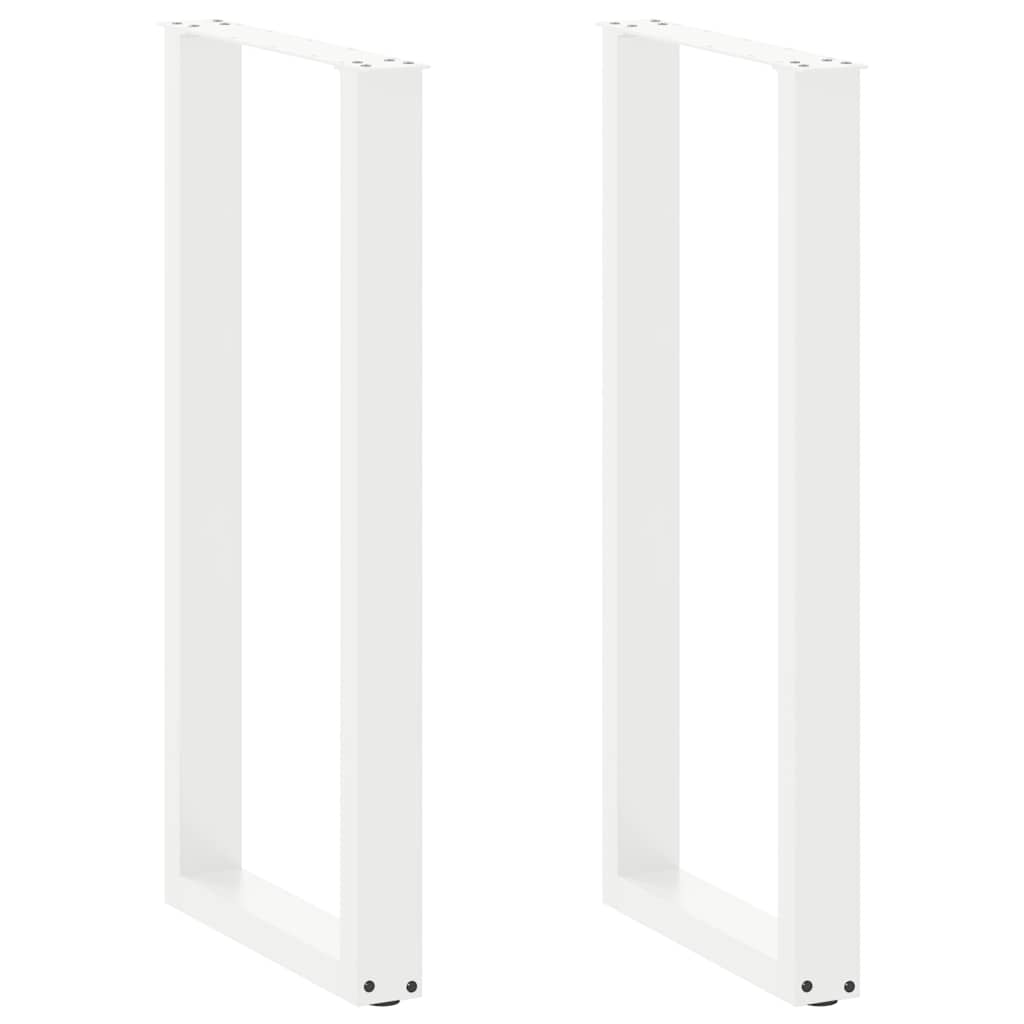 Noge za barski stol U-oblika 2 kom Bijele 50 x (100-101) cm Čelik