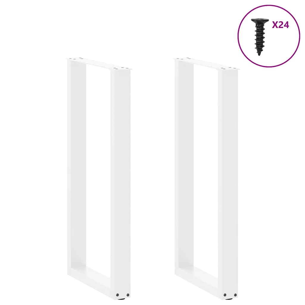 Noge za barski stol U-oblika 2 kom Bijele 50 x (100-101) cm Čelik