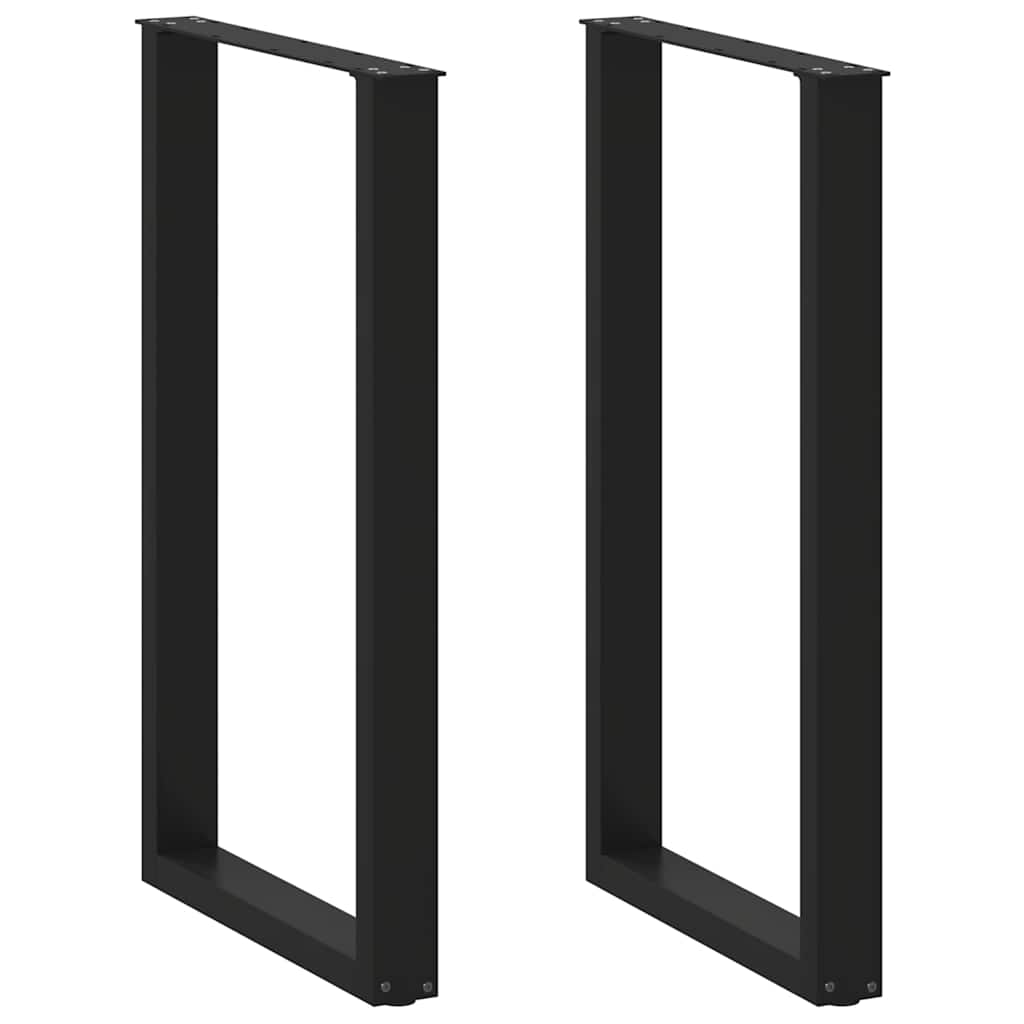 Noge za barski stol U-oblika 2 kom Crne 60 x (100-101) cm Čelik