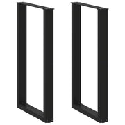 Noge za barski stol U-oblika 2 kom Crne 60 x (100-101) cm Čelik