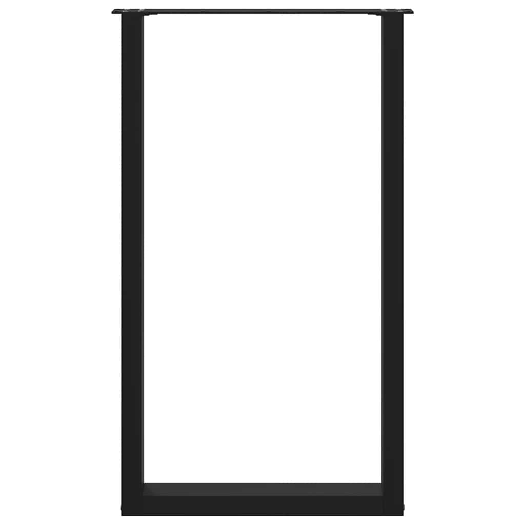 Noge za barski stol U-oblika 2 kom Crne 60 x (100-101) cm Čelik